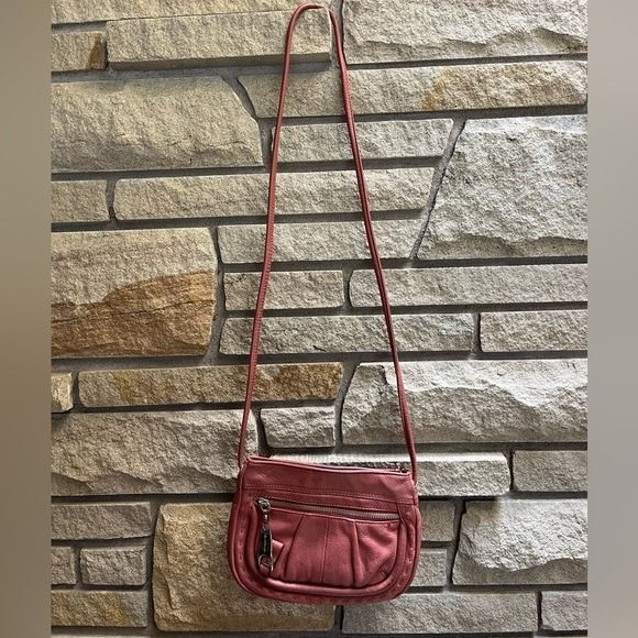 B. Makowsky Crossbody Bag Leather Mauve Pink - Picture 6 of 10